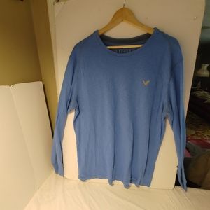 Men's American Eagle Seventy Seven Blue Long Sleeves T Shirt Size XL